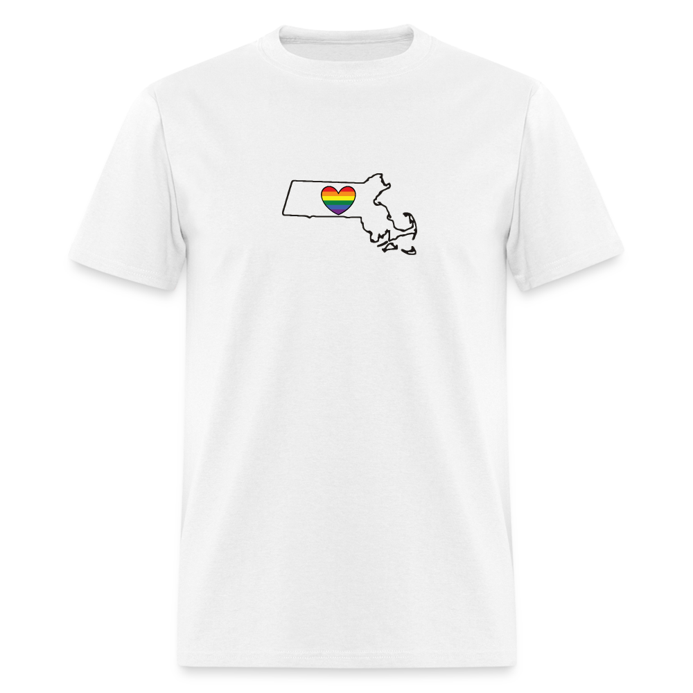 Massachusetts STATEment Pride Unisex/Men's White Tee Shirt - white