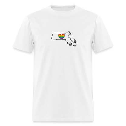 Massachusetts STATEment Pride Unisex/Men's White Tee Shirt - white