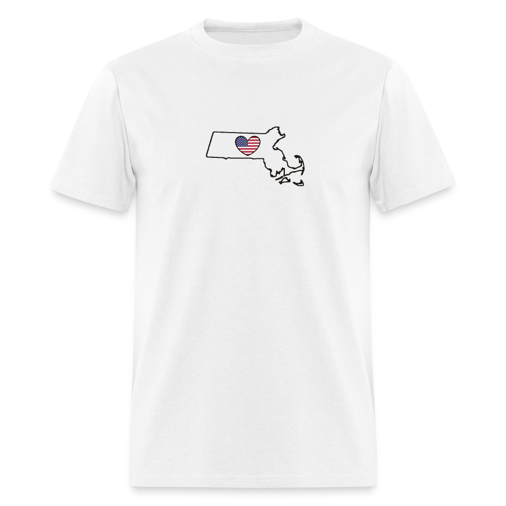 Massachusetts State Americana Unisex/Men's White Tee Shirt - white