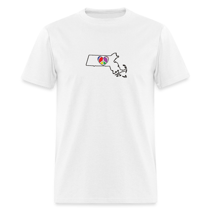 Massachusetts State Peace Unisex/Men's White Tee Shirt - white