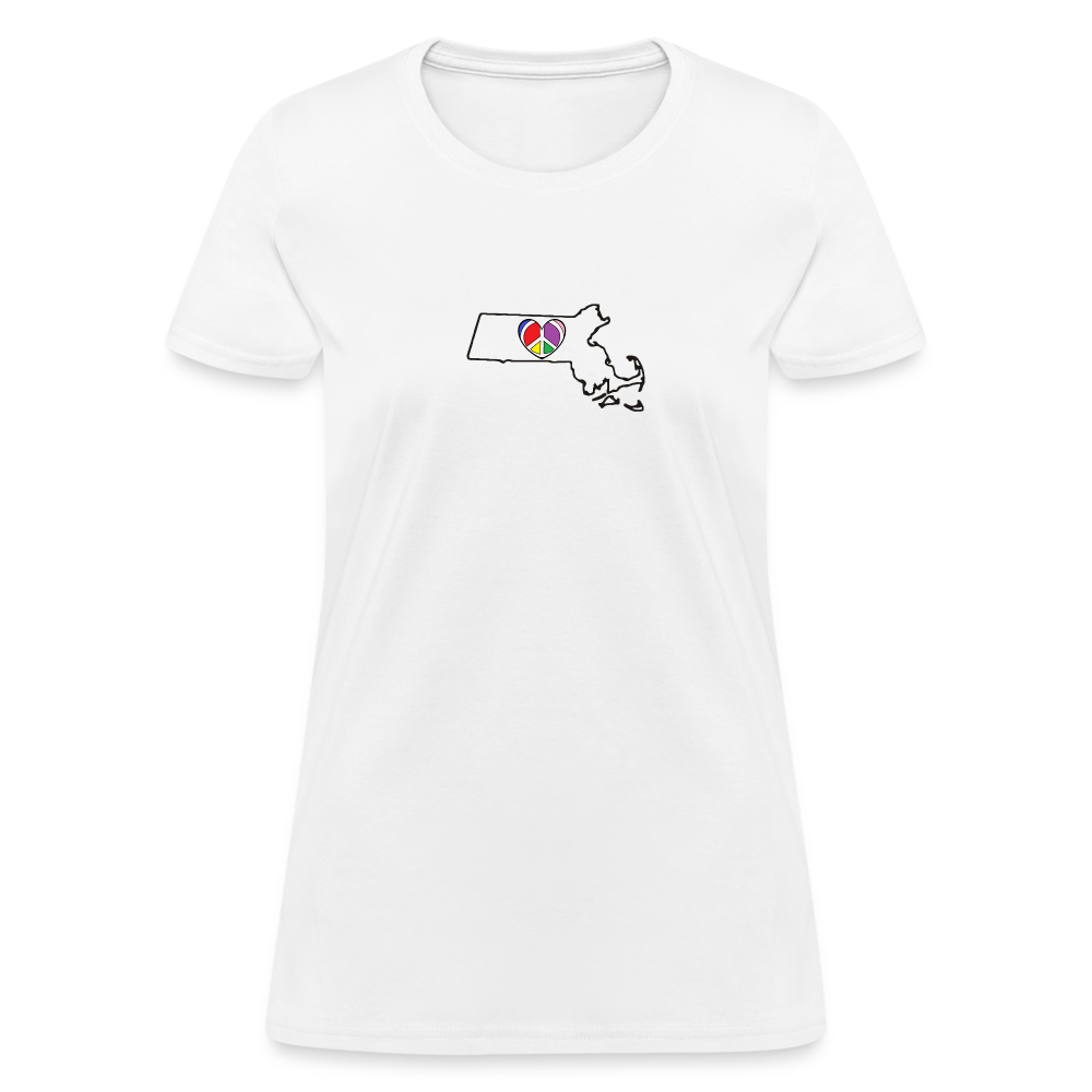 Massachusetts STATEment Peace Women's White Tee Shirt - white