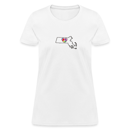 Massachusetts STATEment Peace Women's White Tee Shirt - white