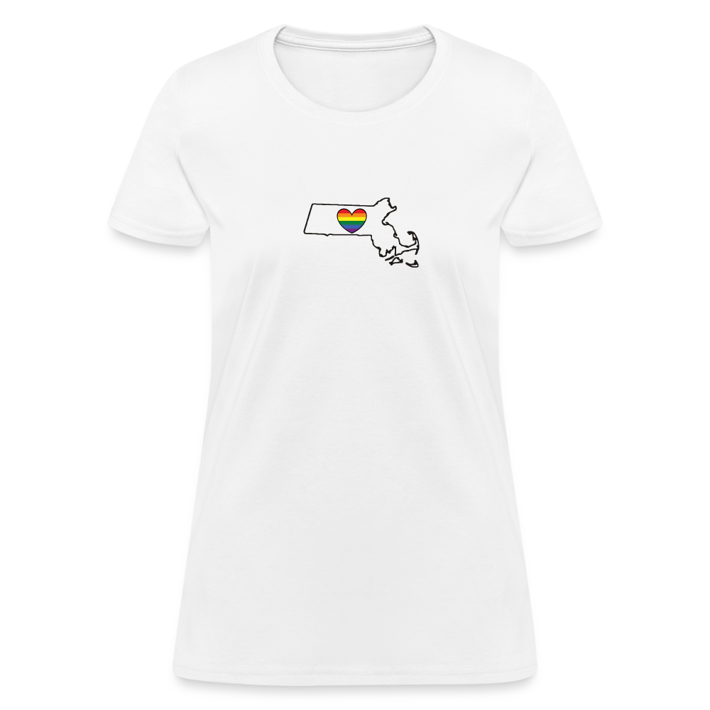 Massachusetts STATEment Pride Women's White Tee Shirt - white