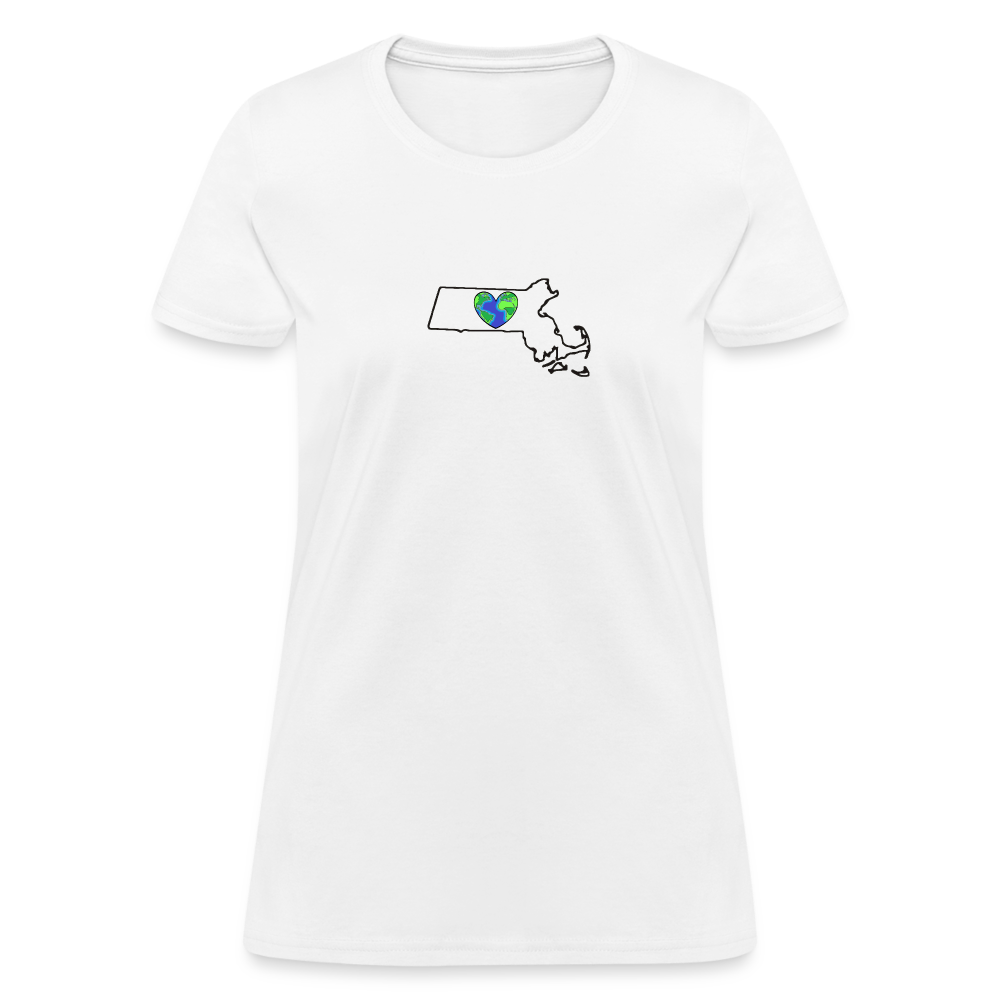 Massachusetts STATEment Earth Women's White Tee Shirt - white