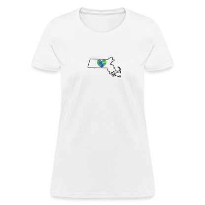 Massachusetts STATEment Earth Women's White Tee Shirt - white