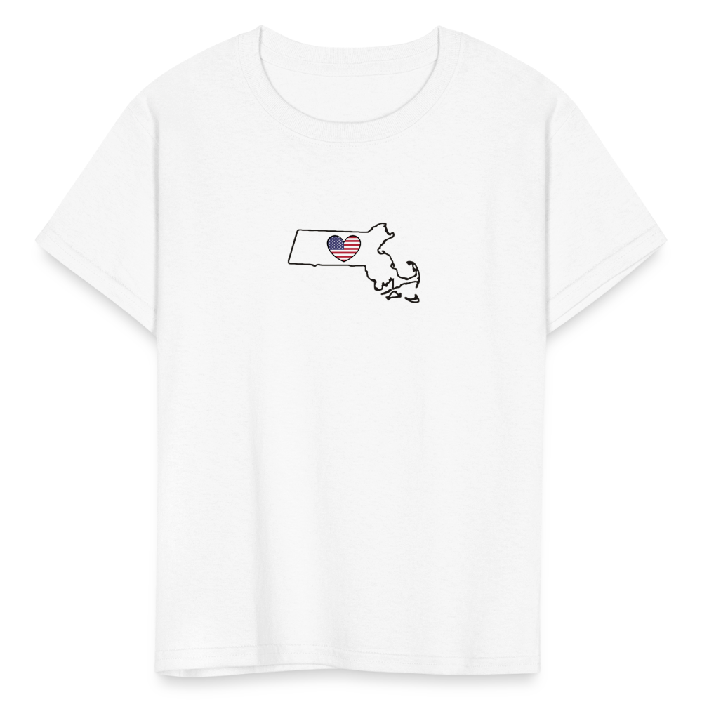 Massachusetts STATEment Americana Kid's White Tee Shirt - white