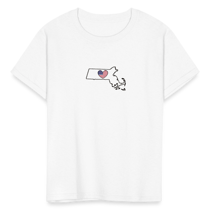 Massachusetts STATEment Americana Kid's White Tee Shirt - white