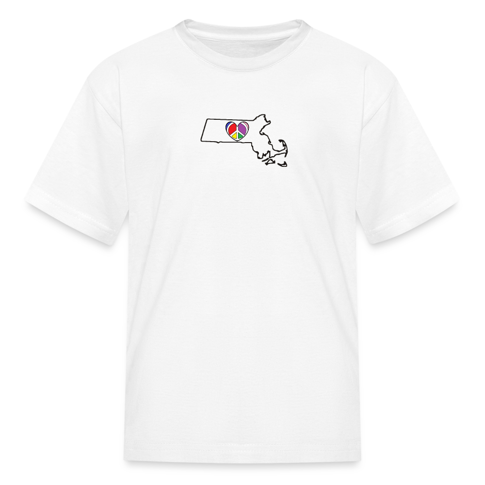 Massachusetts STATEment Peace Kid's White Tee Shirt - white