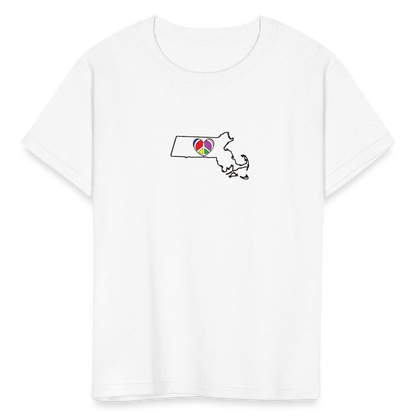 Massachusetts STATEment Peace Kid's White Tee Shirt - white