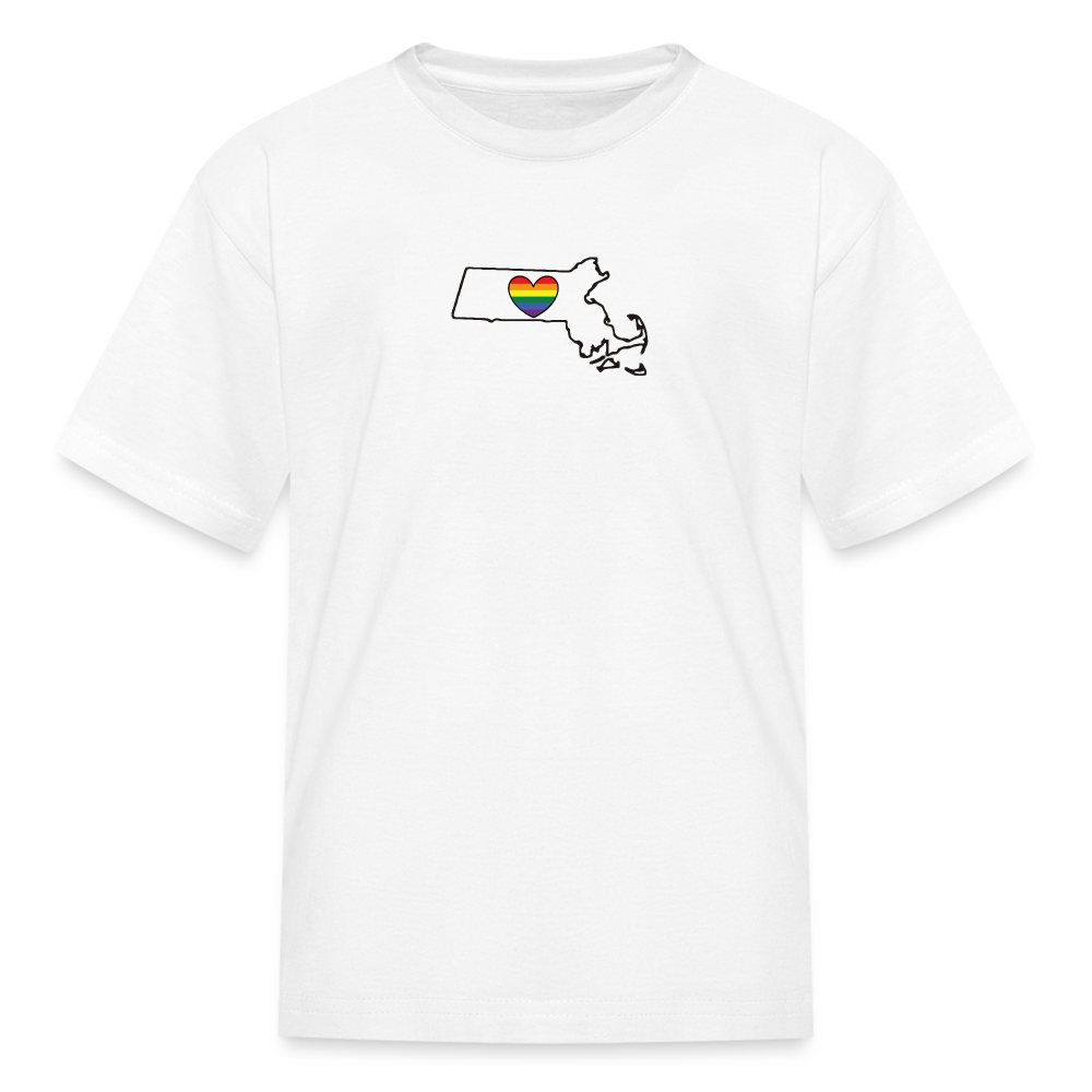 Massachusetts STATEment Pride Kid's White Tee Shirt - white