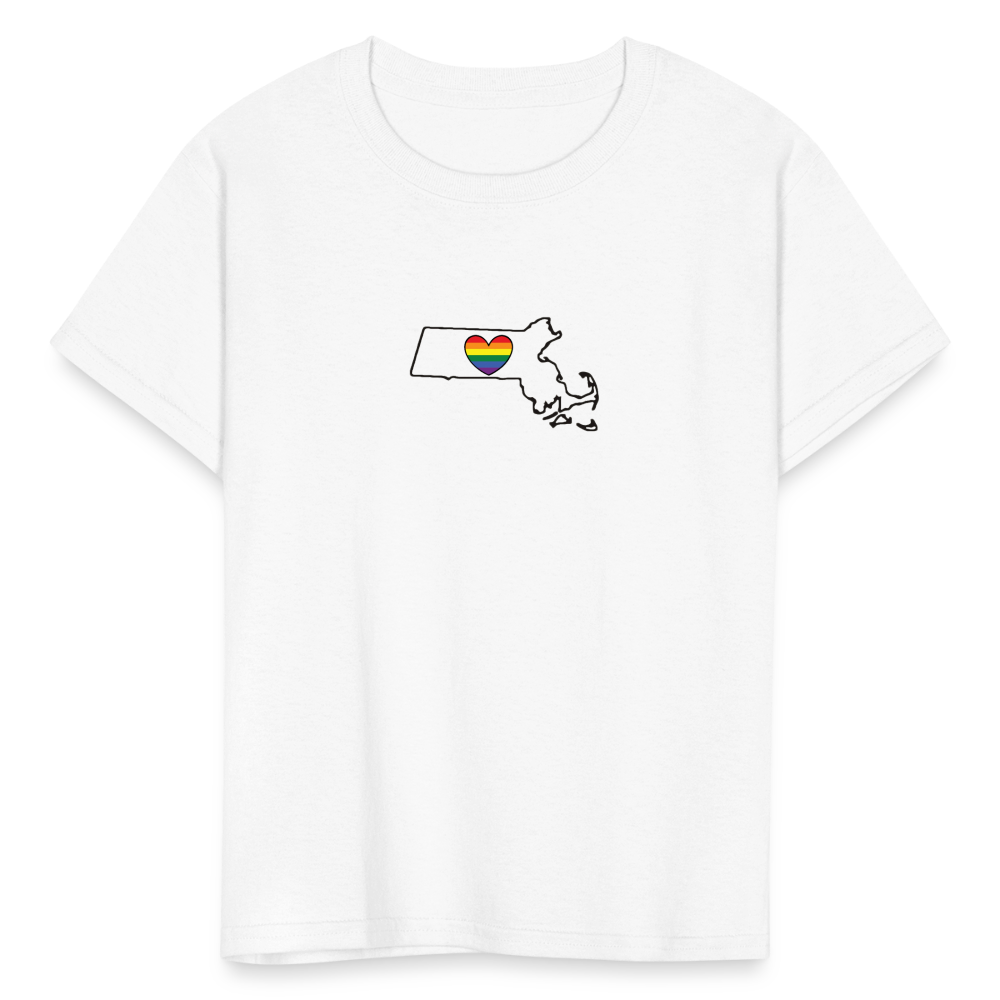 Massachusetts STATEment Pride Kid's White Tee Shirt - white