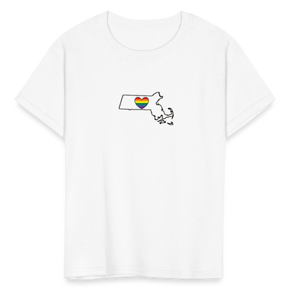 Massachusetts STATEment Pride Kid's White Tee Shirt - white