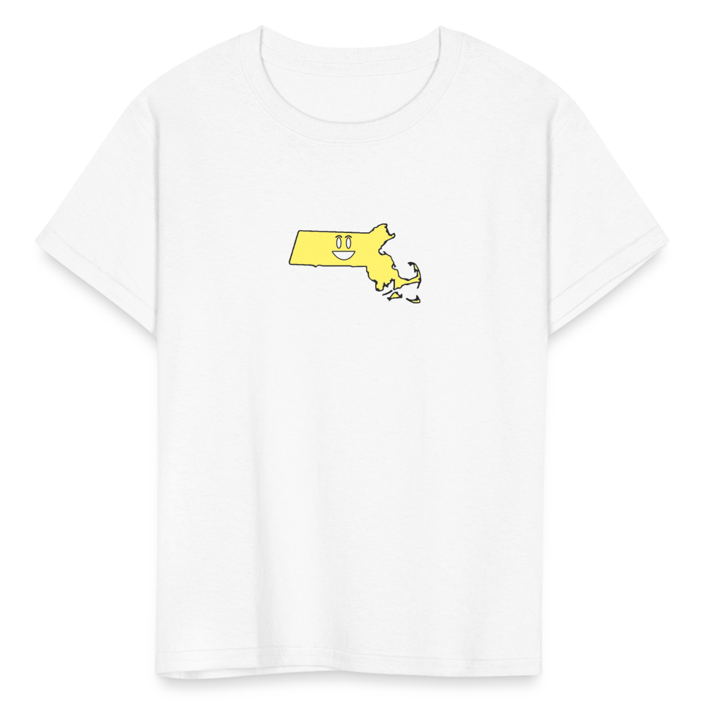 Massachusetts STATEment Happy Kid's White Tee Shirt - white