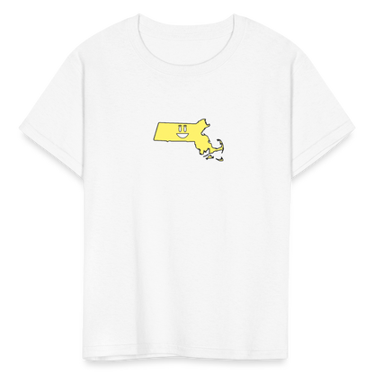 Massachusetts STATEment Happy Kid's White Tee Shirt - white