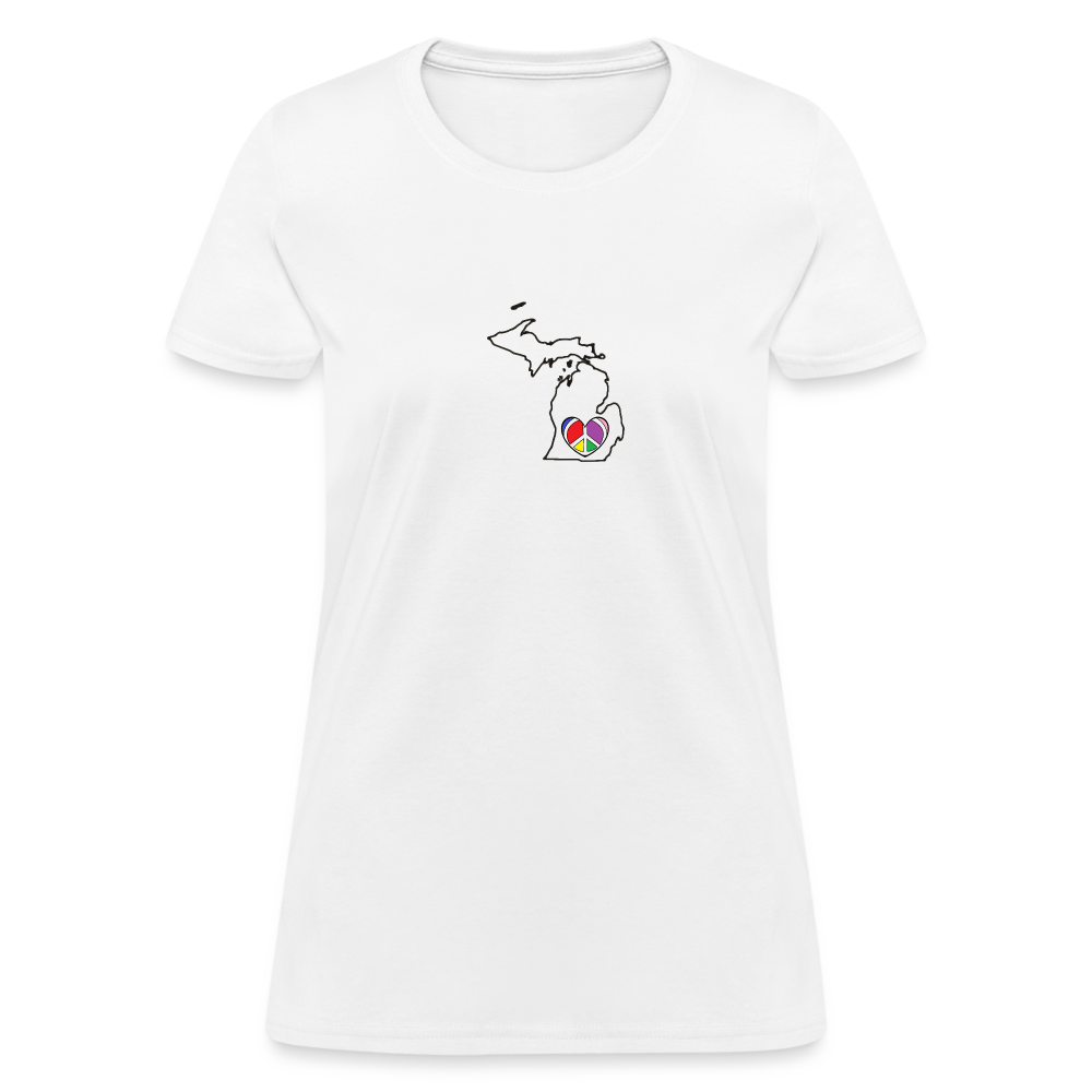 Michigan STATEment Peace Women's White Tee Shirt - white