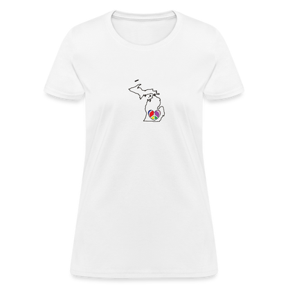 Michigan STATEment Peace Women's White Tee Shirt - white