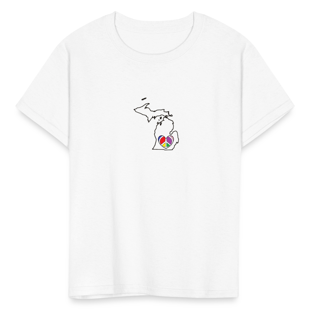 Michigan STATEment Peace Kid's White Tee Shirt - white