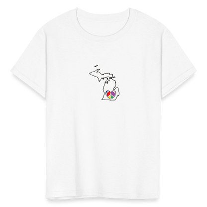 Michigan STATEment Peace Kid's White Tee Shirt - white