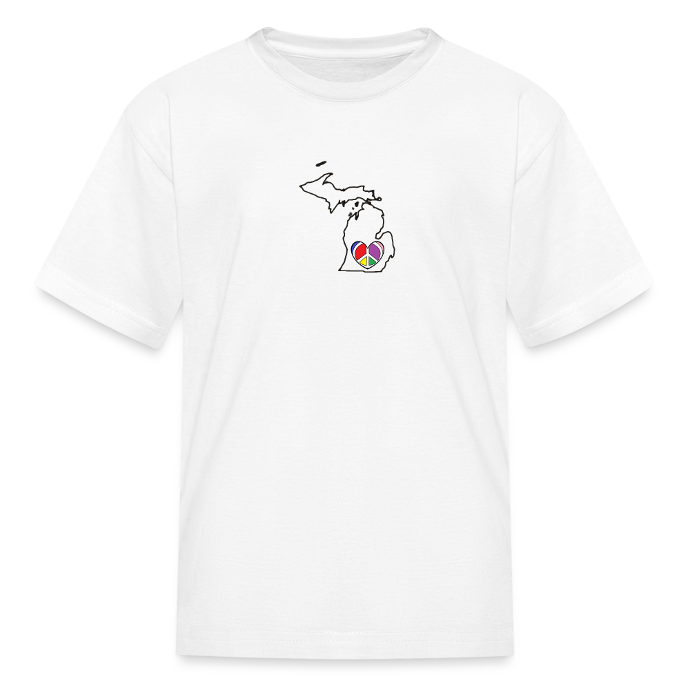 Michigan STATEment Peace Kid's White Tee Shirt - white