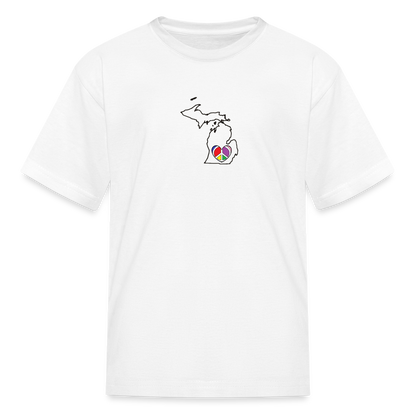 Michigan STATEment Peace Kid's White Tee Shirt - white