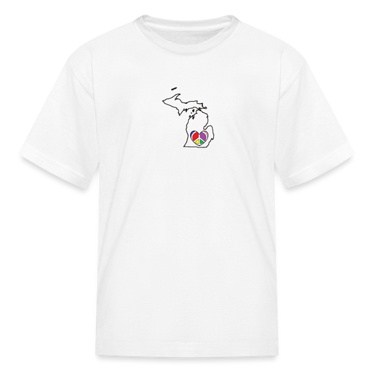 Michigan STATEment Peace Kid's White Tee Shirt - white