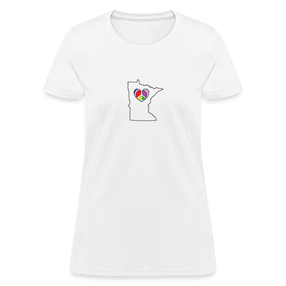 Minnesota STATEment Peace Women's White Tee Shirt - white