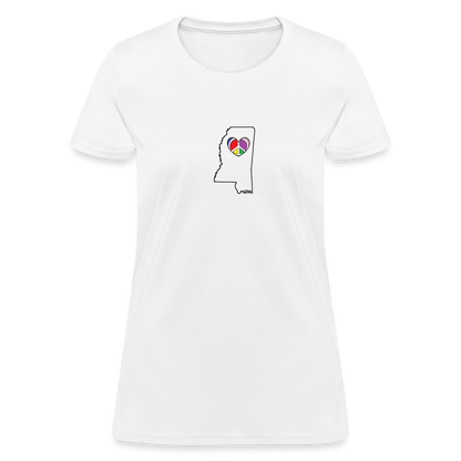 Mississippi STATEment Peace Women's White Tee Shirt - white