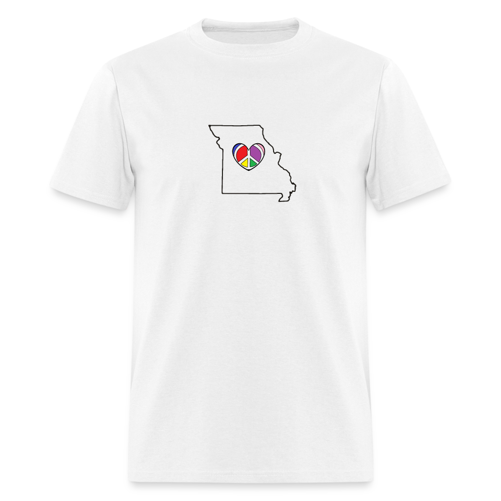 Missouri STATEment Peace Unisex/Men's White Tee Shirt - white