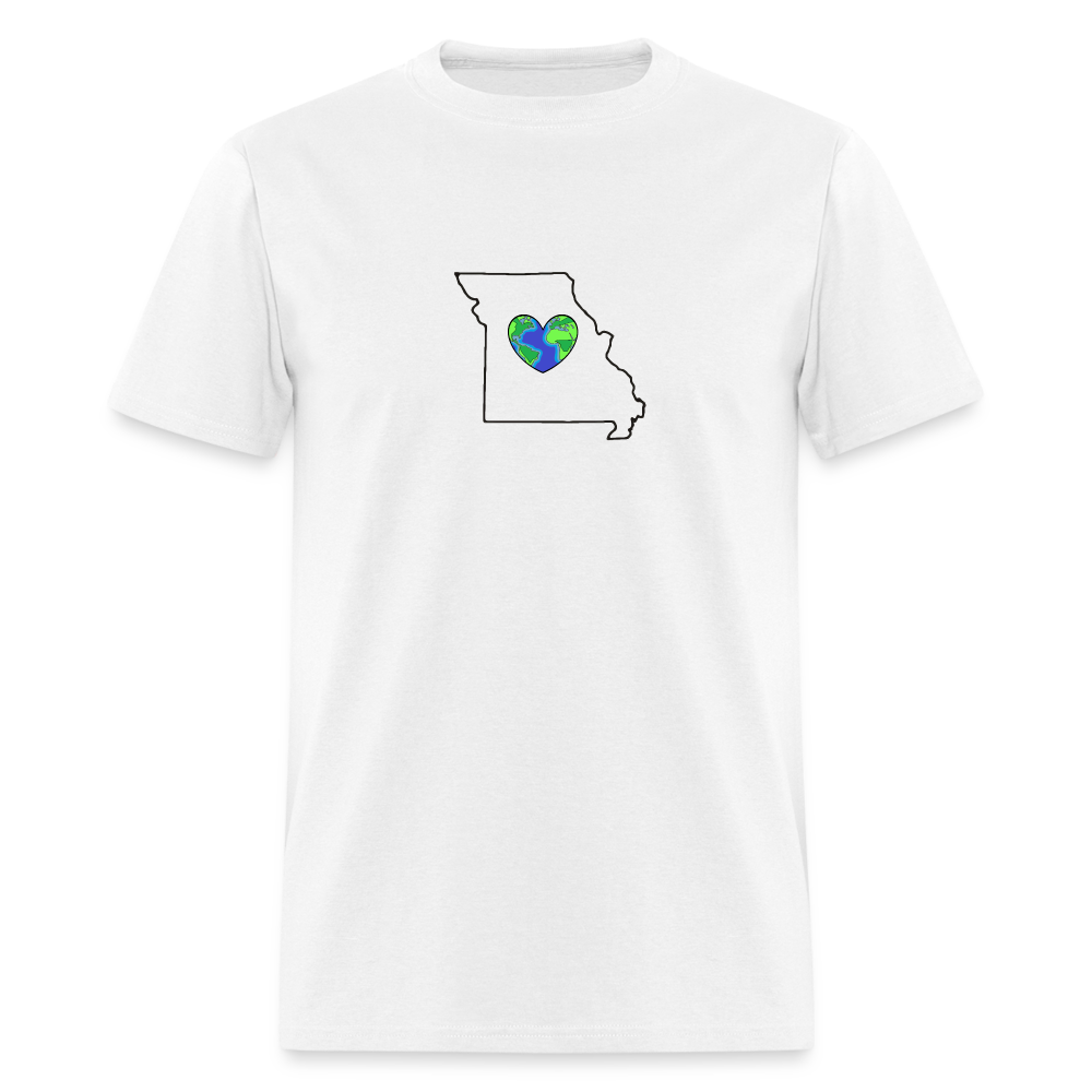 Missouri STATEment Earth Unisex/Men's White Tee Shirt - white