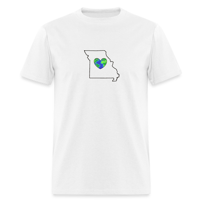 Missouri STATEment Earth Unisex/Men's White Tee Shirt - white