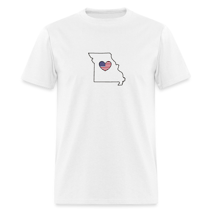 Missouri STATEment Americana Unisex/Men's White Tee Shirt - white