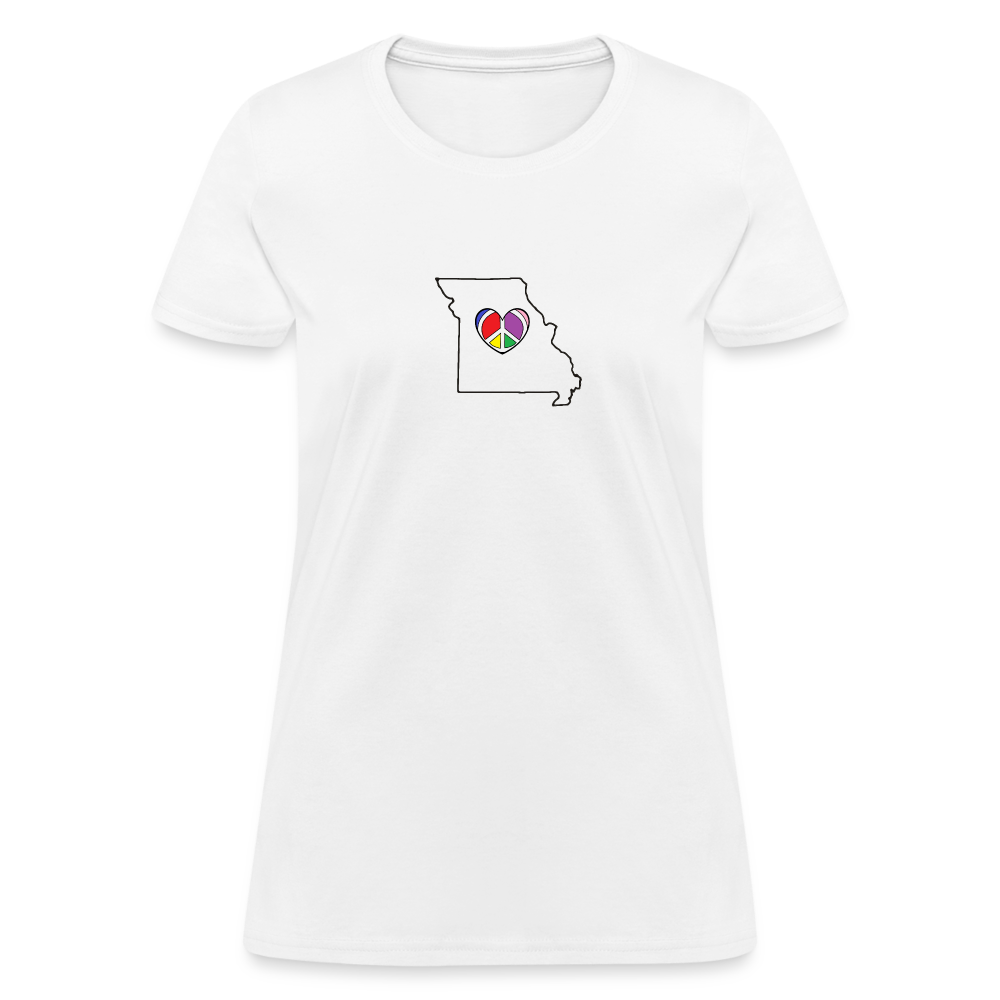 Missouri STATEment Peace Women's White Tee Shirt - white