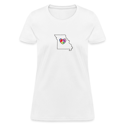 Missouri STATEment Peace Women's White Tee Shirt - white