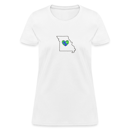 Missouri STATEment Earth Women's White Tee Shirt - white