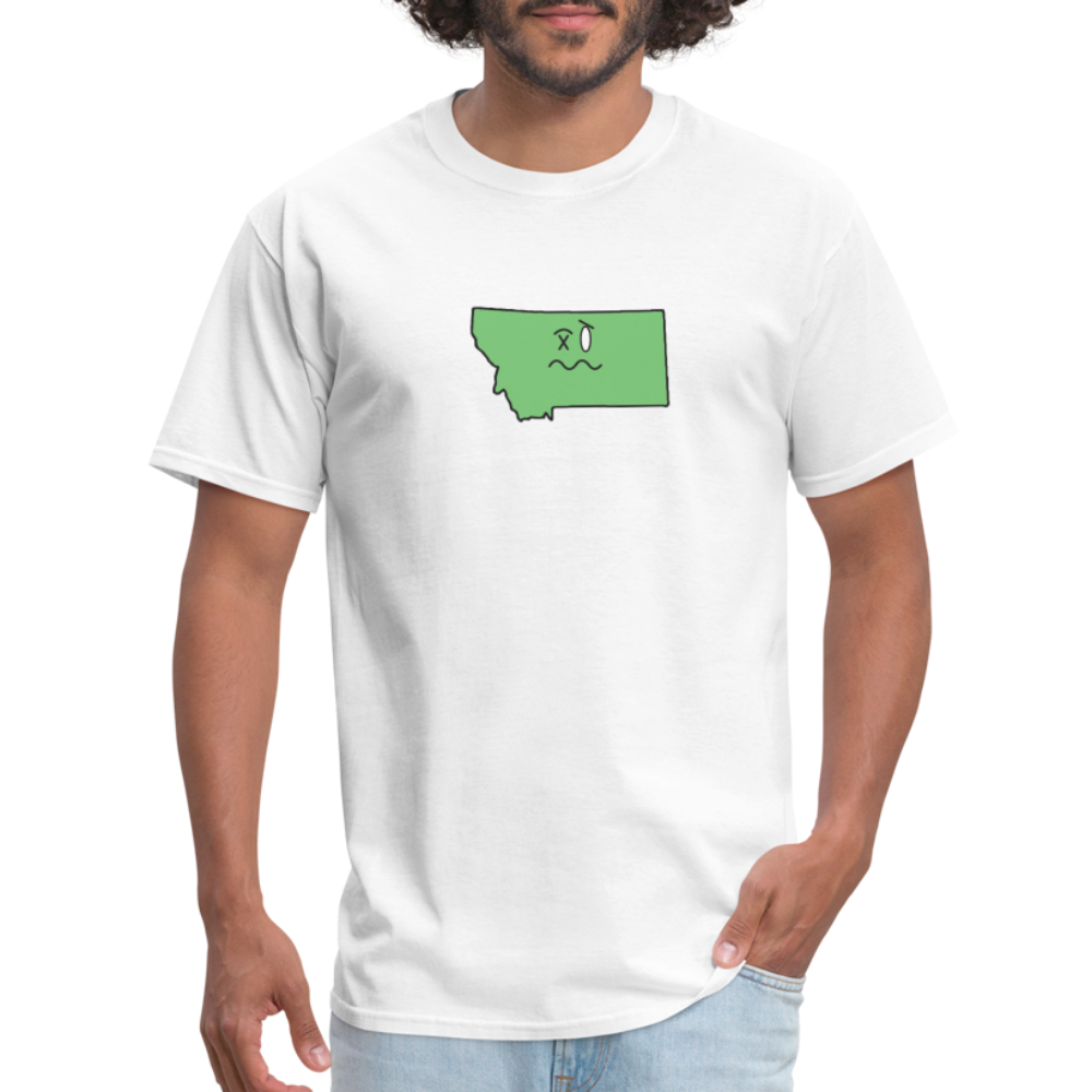 Montana STATEment Wasted Unisex/Men's White Tee Shirt - white