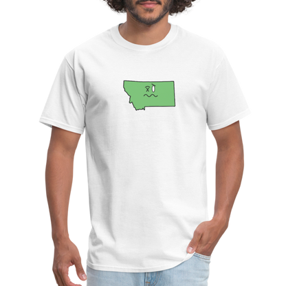 Montana STATEment Wasted Unisex/Men's White Tee Shirt - white