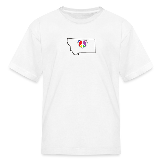 Montana STATEment Peace Kid's White Tee Shirt - white