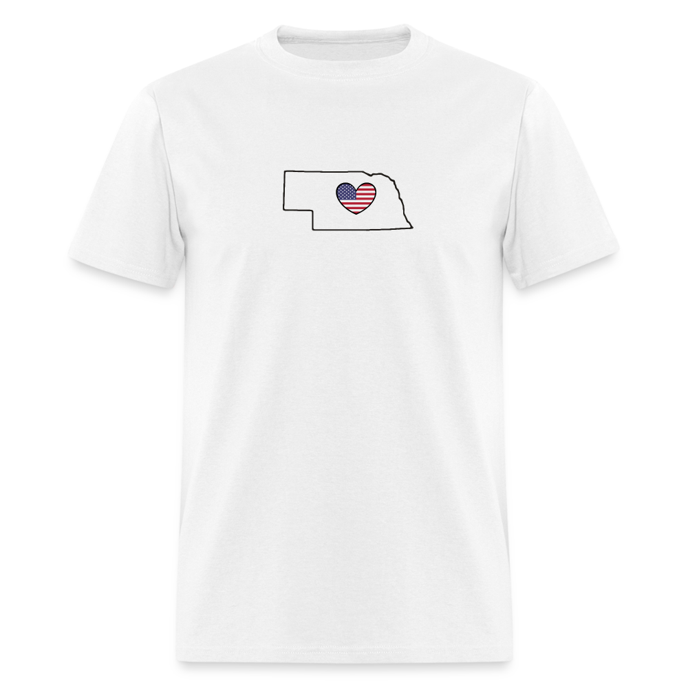 Nebraska STATEment Americana Unisex/Men's White Tee Shirt - white