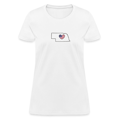 Nebraska STATEment Americana Women's White Tee Shirt - white