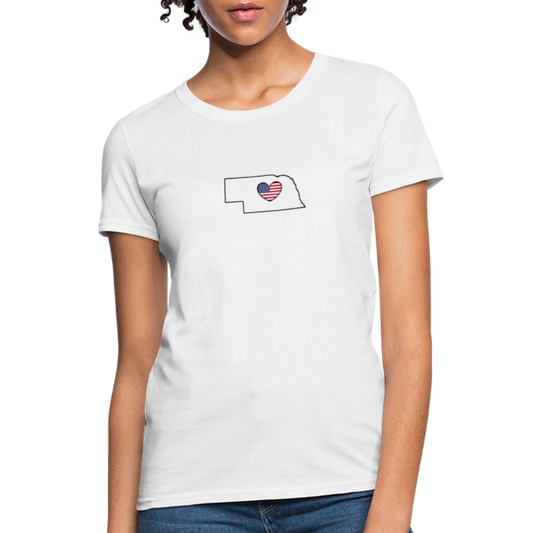 Nebraska STATEment Americana Women's White Tee Shirt - white