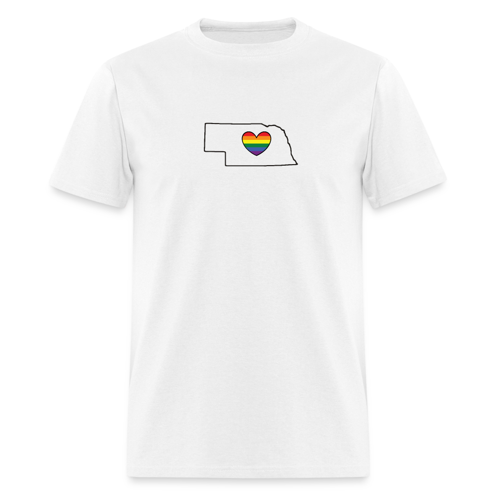 Nebraska STATEment Pride Unisex/Men's White Tee Shirt - white