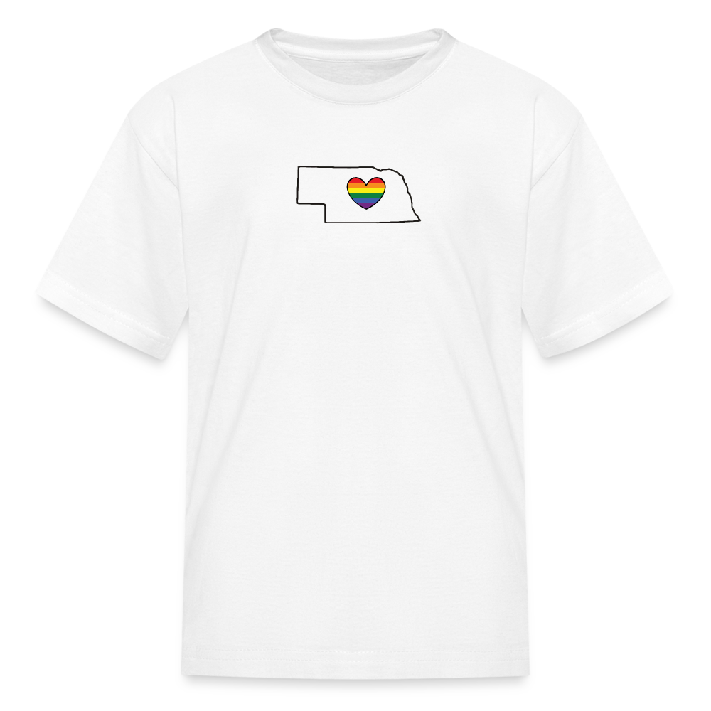 Nebraska STATEment Pride Kid's White Tee Shirt - white