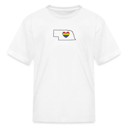 Nebraska STATEment Pride Kid's White Tee Shirt - white