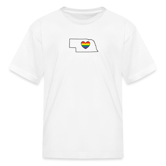 Nebraska STATEment Pride Kid's White Tee Shirt - white