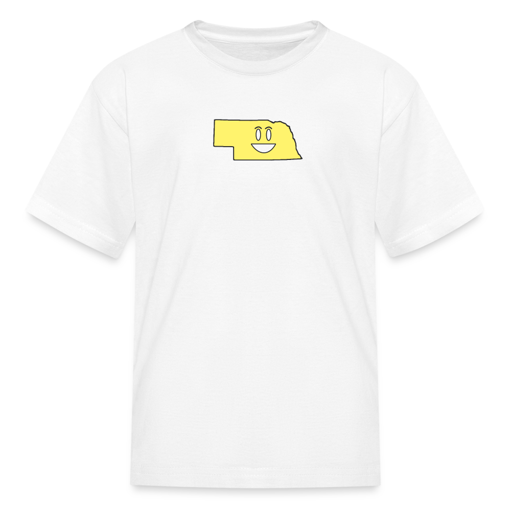 Nebraska STATEment Happy Kid's White Tee Shirt - white