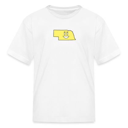 Nebraska STATEment Happy Kid's White Tee Shirt - white