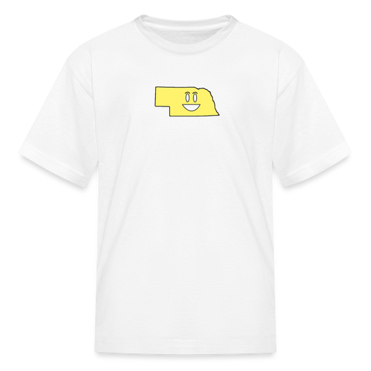 Nebraska STATEment Happy Kid's White Tee Shirt - white