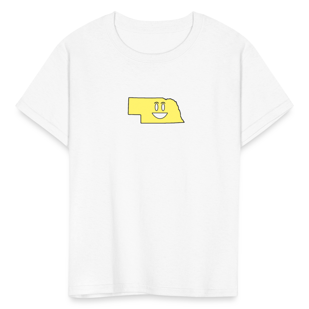 Nebraska STATEment Happy Kid's White Tee Shirt - white