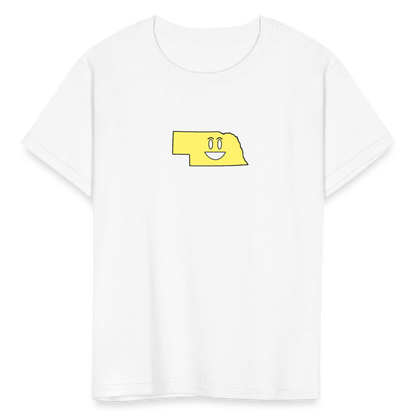 Nebraska STATEment Happy Kid's White Tee Shirt - white