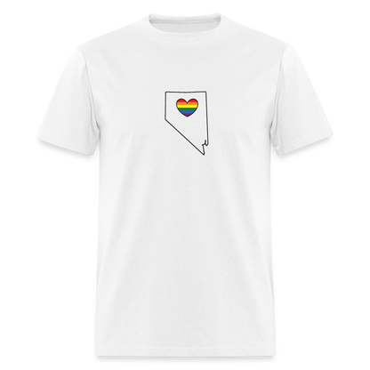 Nevada STATEment Pride Unisex/Men's White Tee Shirt - white